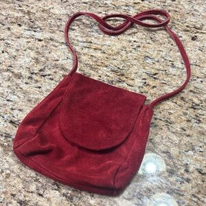 Elegant brick Red Suede Women's Bag 7x7x2 Velcro closure